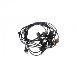 Ghirlanda luminoasa pentru 20 LED-uri E27, lungime 10 m, IP44, interconectabila