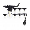 Ghirlanda luminoasa pentru 20 LED-uri E27, lungime 10 m, IP44, interconectabila