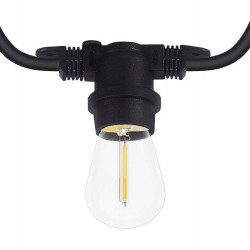 Ghirlanda luminoasa pentru 20 LED-uri E27, lungime 10 m, IP44, interconectabila