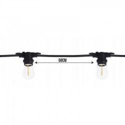 Ghirlanda luminoasa pentru 20 LED-uri E27, lungime 10 m, IP44, interconectabila
