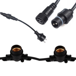 Ghirlanda luminoasa, interior si exterior, pentru 15 LED-uri, soclu E27, lungime cablu 15 m