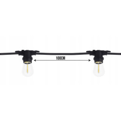 Ghirlanda luminoasa, interior si exterior, pentru 15 LED-uri, soclu E27, lungime cablu 15 m