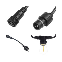 Ghirlanda luminoasa LED, pentru 40 de becuri, soclu E27, IP44, lungime cablu 20 m