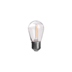 Bec LED, iluminare ghirlanda, E27, filament COB, alb cald, 1W, 60 lm, set 10 bucati