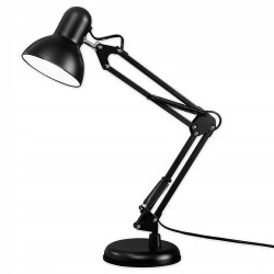 Lampa de birou 60W, brat reglabil, soclu E27, suport prindere tip menghina