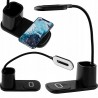 Lampa de birou LED flexibila, 30W, incarcator QI, buton tactil, 3 moduri iluminare, organizator pixuri