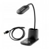 Lampa de birou LED flexibila, 30W, incarcator QI, buton tactil, 3 moduri iluminare, organizator pixuri