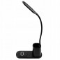 Lampa de birou LED flexibila, 30W, incarcator QI, buton tactil, 3 moduri iluminare, organizator pixuri