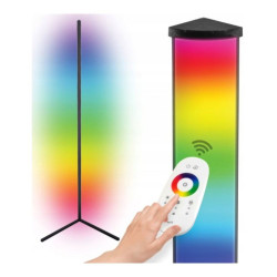 Lampa de podea LED RGB, 20W, cu telecomanda, control culori si luminozitate, cadru otel