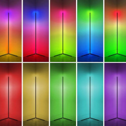 Lampa de podea LED RGB, 20W, cu telecomanda, control culori si luminozitate, cadru otel