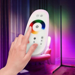 Lampa de podea LED RGB, 20W, cu telecomanda, control culori si luminozitate, cadru otel