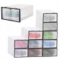 Set 10 cutii depozitare papuci, transparente, clapeta pentru inchidere, 21x31x12cm Set 10 cutii depozitare papuci, transparente, clapeta pentru inchidere, 21x31x12cm