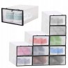 Set 10 cutii depozitare papuci, transparente, clapeta pentru inchidere, 21x31x12cm