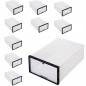 Set 10 cutii depozitare papuci, transparente, clapeta pentru inchidere, 21x31x12cm Set 10 cutii depozitare papuci, transparente, clapeta pentru inchidere, 21x31x12cm