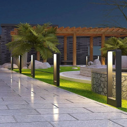 Lampa de gradina din aluminiu, lumina alb neutru, LED 7W, IP54, inaltime 80 cm