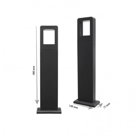 Lampa LED de gradina, putere 6W, aluminiu si sticla securizata, 50 cm