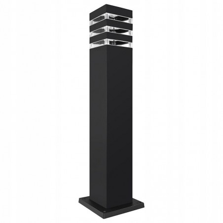 Lampa gradina, LED E27, 60W, sticla securizata, montare pe sol, negru