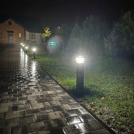 Stalp de gradina, LED 60W, inaltime 80 cm, aluminiu, policarbonat si sticla securizata