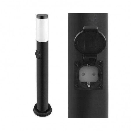 Lampa de exterior cu priza incorporata, LED E27, putere 40W, 65 cm, otel si PC