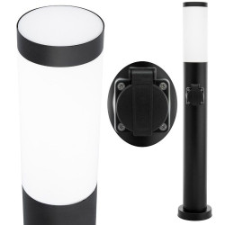 Lampa de exterior cu priza incorporata, LED E27, putere 40W, 65 cm, otel si PC