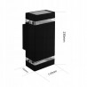Lampa de exterior, 2x LED GU10, 35W, orientare sus jos, IP54, negru