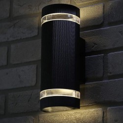 Lampa de perete pentru exterior, LED GU10, 35W, carcasa aluminiu, negru