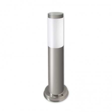 Lampa LED tip stalp, pentru exterior, IP44, soclu E27, inaltime 45 cm, argintie
