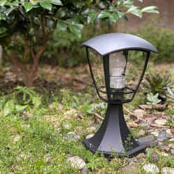 Felinar exterior, design retro, LED E27, maxim 60W, aluminiu/policarbonat