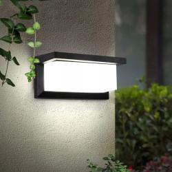 Aplica de gradina, montare perete, LED E27, IP44,  negru mat, 25.5 x 12.5 cm