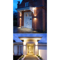 Aplica de exterior, montare perete, 2 x LED Gu10, IP44, 35W, aluminiu si sticla