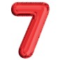 Balon party, folie aluminiu, rosu, 81 cm, cifra 7