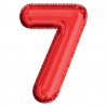 Balon party, folie aluminiu, rosu, 81 cm, cifra 7