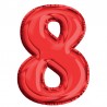 Balon cifra 8, folie aluminiu, inaltime 81 cm, rosu