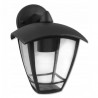 Lampa tip felinar, montare fatada, LED E27, IP44, carcasa din aluminiu, negru