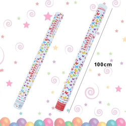 Tun confetti fluturi, multicolori, tub 100 cm