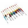 Set 10 plute de pescuit, greutate plutitoare: 0,8 g - 4,5g, plastic, multicolor