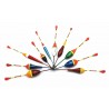 Set 10 plute de pescuit, greutate plutitoare: 0,8 g - 4,5g, plastic, multicolor