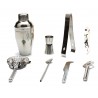 Set barman, 9 piese, clesti, agitator, sita, lingura, 2 deschizatoare, cutit citrice, argintiu