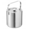 Set recipient cuburi gheata, capac, filtru, 1,3L, 23,5 x 14,5 cm, otel, argintiu