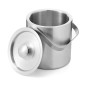 Set recipient cuburi gheata, capac, filtru, 1,3L, 23,5 x 14,5 cm, otel, argintiu
