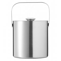 Set recipient cuburi gheata, capac, filtru, 1,3L, 23,5 x 14,5 cm, otel, argintiu