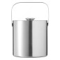 Set recipient cuburi gheata, capac, filtru, 1,3L, 23,5 x 14,5 cm, otel, argintiu