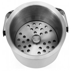 Set recipient cuburi gheata, capac, filtru, 1,3L, 23,5 x 14,5 cm, otel, argintiu