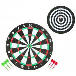 Joc darts duble face, 6 sageti incluse, 1,5kg, 36 x 1 cm, multicolor