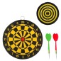 Joc darts duble face, 2 sageti incluse, 24 x 1 cm, negru/galben