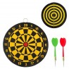 Joc darts duble face, 2 sageti incluse, 24 x 1 cm, negru/galben