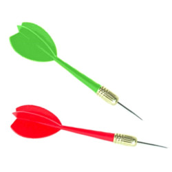 Joc darts duble face, 2 sageti incluse, 24 x 1 cm, negru/galben