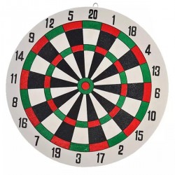 Joc darts duble face, 3 sageti incluse, 30 x 1 cm, multicolor