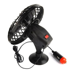 Ventilator auto, lungime cablu: 1,6m, ventuze prindere, 14 cm, negru
