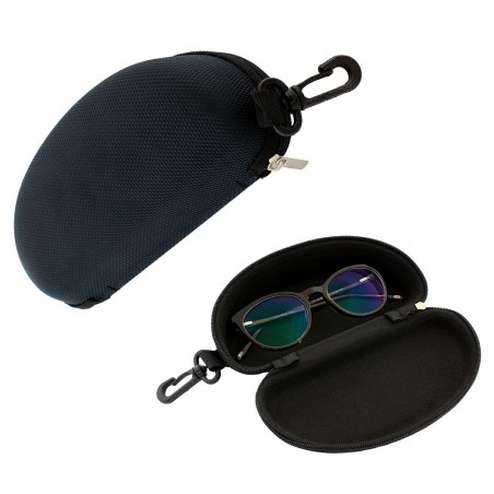 Toc ochelari, carcasa inchidere cu fermoar, plastic, 17 x 8,5 cm, negru